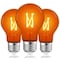 Luxrite A19 LED Edison Orange Light Bulbs 4.5W 60W Equivalent Clear Glass E26 Base, 3PK LR21726-3PK - alternate 1